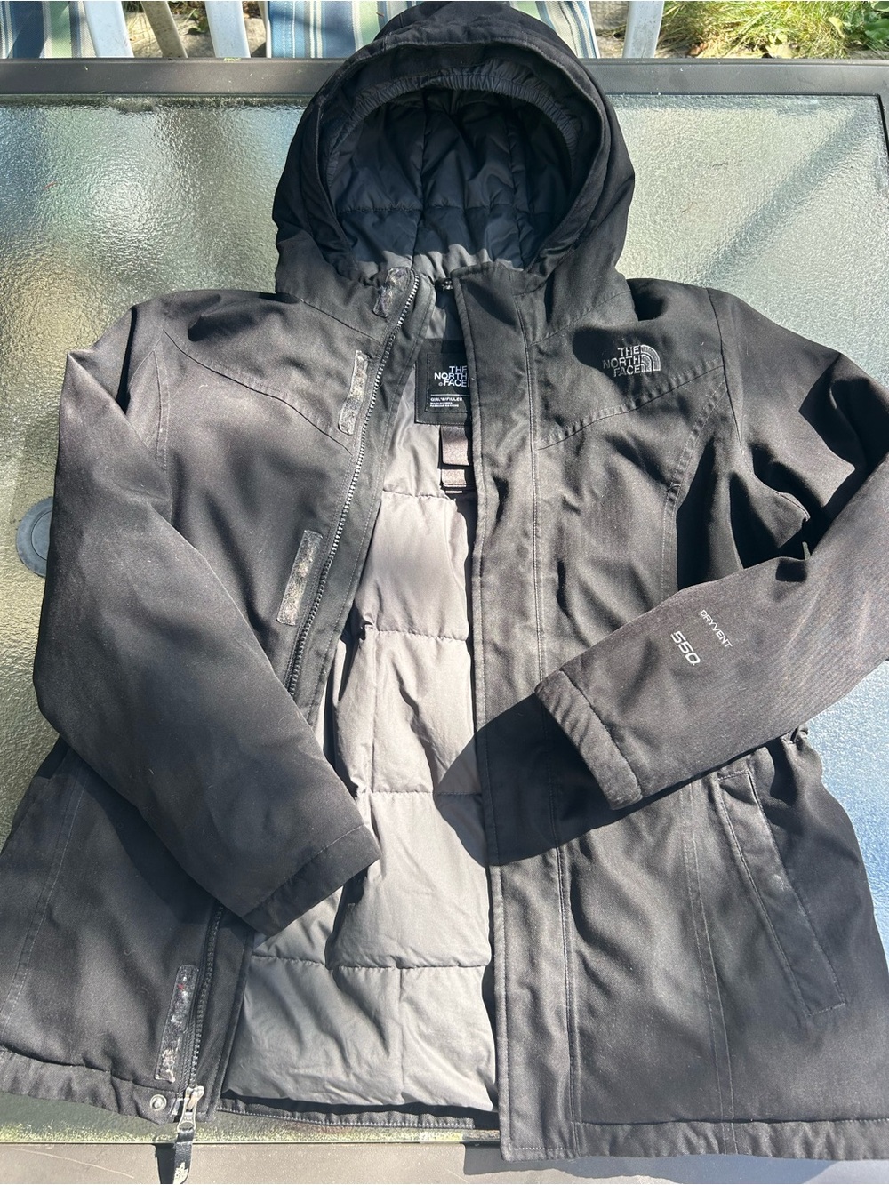 The North Face Girl’s Black Hooded Ski Jacket